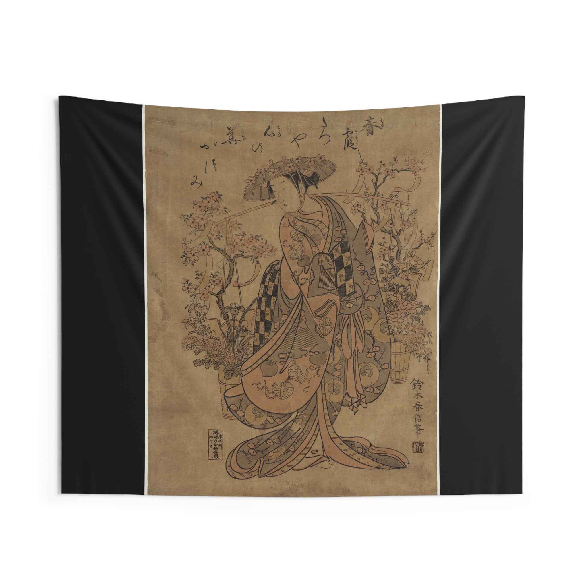 Elegant Japanese Wall Tapestry, Home Decor, Bohemian Bedroom Wall Hanging, Art Decor Gift, Artistic Indoor Tapestry